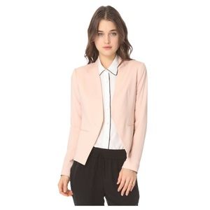 THEORY Pink Lanai Malaya Collarless Buttonless Blazer